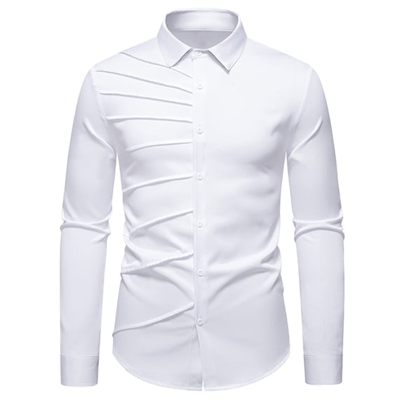 White Man Basic T Shirts Tee Tops for Man Long Sleeve Collared Turtleneck Neck Brunch Fall Summer Tee Shirt Button 2026 Clothes Fashion XXL