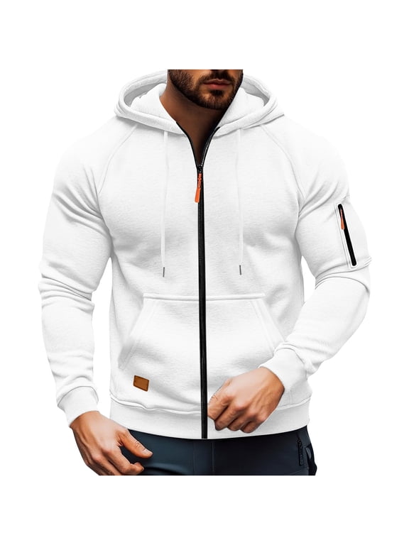 White Man Track Brunch Running Long Sleeve Jacket Hoods Coats for Mens Basic Fall Winter Jacket 2026 M
