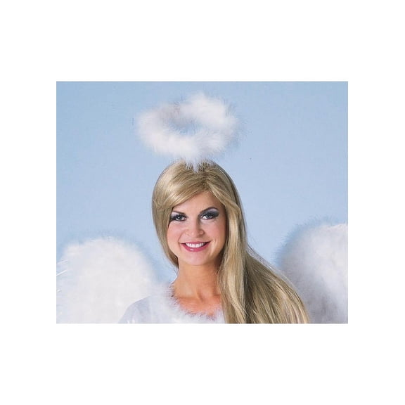 White Marabou Angel Halo Costume Headband