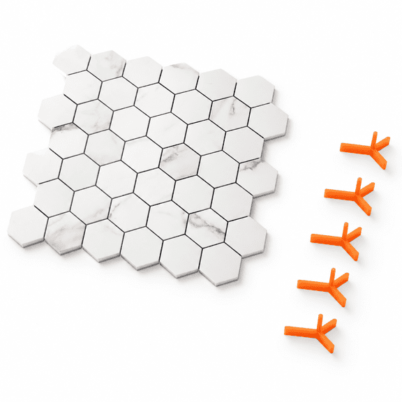 White Marble 10-Sheet Self-Adhesive Geometric Hexagon Mosaic Tile Backsplash