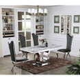 thumbnail image 1 of White Marble 5 piece Dining Set with Silver Stainless Steel Base, 1 of 6