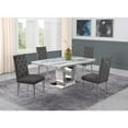 thumbnail image 1 of White Marble 5 piece Dining Set with Silver Stainless Steel Base, 1 of 4