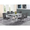 thumbnail image 1 of White Marble 7 piece Dining Set with Silver Stainless Steel Base, 1 of 4