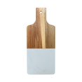 thumbnail image 1 of White Marble/Acacia Wood Handled Board, 1 of 4