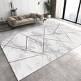 thumbnail image 1 of White Marble Area Rugs, 3D Minimalist Carpet, Porch Mat Comfortable to The Feet and Soft to The Touch Suitable for Living Room Bedroom and Cafe,4'x7', 1 of 6