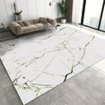 thumbnail image 1 of White Marble Area Rugs, Abstract Line Carpet, Doormat Non-Slip Fine Pile High Density Suitable For Living Room Study Bedroom Kitchen Dining Room 2x3ft, 1 of 6