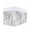 thumbnail image 1 of White Marble Bed Skirt California King Size 18 Inch Drop, Grey White Abstract Art Wrap Around Dust Ruffle Bedskirts, Wrinkle & Fade Resistant Easy Fit Bedskirt with Adjustable Elastic, 1 of 8