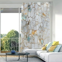 White Marble Blackout Curtains 84"x52" Thermal Insulated Curtain 1 Panel