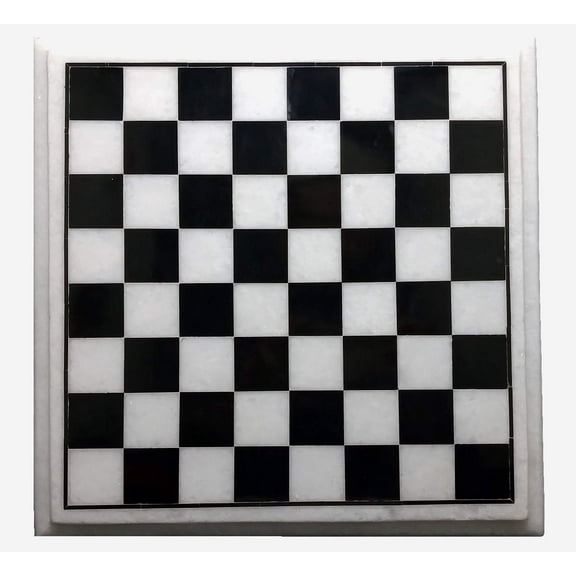 White Marble Chess Board Handmade Mosaic Arts
