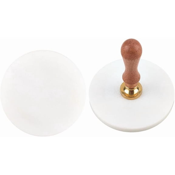 White Marble Coaster Round Cup Mats Wax Seal Pad for Cooling Natural Stone Drink Non-Slip Ceramic Semi Absorbent 4in Elegant Durable Desktop Protection for Glass Table Decor Housewarming Gift