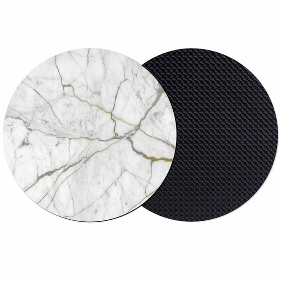 White Marble Coasters Set of 2, Absorbent Coasters for Drinks, Modern Abstract Art Ink Painting Coaster for Desk Coffee Table Protection, Home Decor House Warming Gifts 4"