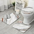 thumbnail image 1 of White Marble Copper Line Pattern Bathroom Rugs Sets 3 Piece,Toilet Cover Set,Absorbent Non Slip Bathroom Mats Sets with U-Shaped Contour Rug Toilet Rug Set, 1 of 5