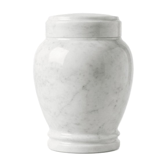 White Marble Keepsake Urn for Ashes - Hand-Carved Stone Cremation Memorial Urn - Mini 2.4 x 2.4 x 3 in
