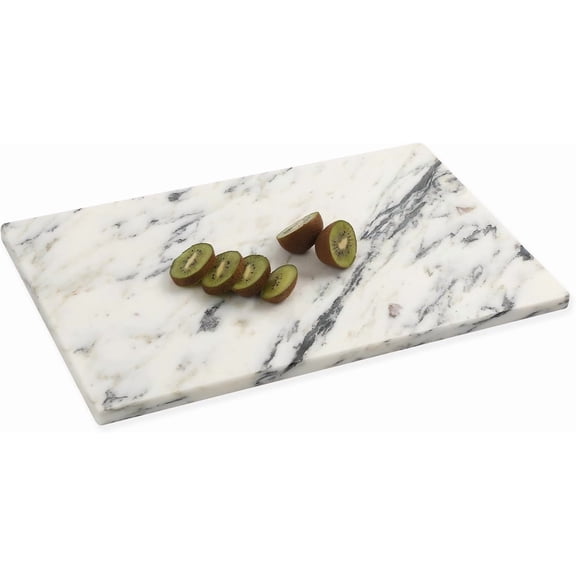 White Marble Cutting Board 20 Inch L x 12 Inch W with Non-Slip Feet