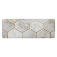 thumbnail image 1 of White Marble Gold Leaf Hexagon Pattern Kitchen Rug Mat,Kitchen Runner Rugs Non Skid Washable,Decorative Kitchen Floor Mats for Kitchen,Sink,Laundry,17"x47.2", 1 of 7