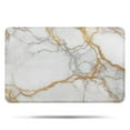thumbnail image 1 of White Marble Gold Line Pattern Bathroom Rugs Mat,Non Slip Microfiber Bathroom Rug,Rubber Backing,Soft Bathroom Mats for Bathroom Floor,Tub and Shower,17x27in(43x68cm), 1 of 5
