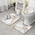 thumbnail image 1 of White Marble Gold Line Pattern Bathroom Rugs Sets 3 Piece,Toilet Cover Set,Absorbent Non Slip Bathroom Mats Sets with U-Shaped Contour Rug Toilet Rug Set, 1 of 5
