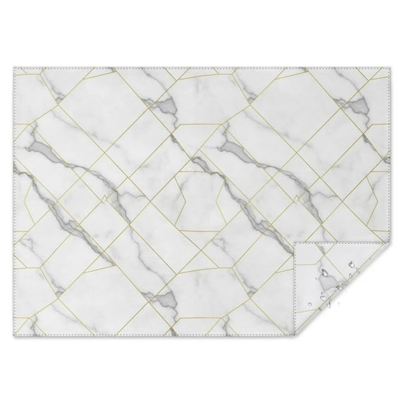 White Marble Gold Line Pattern Rectangle Tablecloth 60"x84",Waterproof Polyester Rectangle Table Cloth, Wipeable Spillproof Polyester Tablecloth for Dining, Camping, Indoor and Outdoor