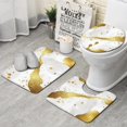 thumbnail image 1 of White Marble Gold Spot Pattern Bathroom Rugs Sets 3 Piece,Toilet Cover Set,Absorbent Non Slip Bathroom Mats Sets with U-Shaped Contour Rug Toilet Rug Set, 1 of 5