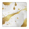 thumbnail image 1 of White Marble Gold Spot Pattern Square Fitted Tablecloth with Elastic Edge,Square Table Cover,Washable Elastic Table Cover for Home Kitchen Party Decor 34"x34", 1 of 6