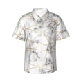 thumbnail image 1 of White Marble Hawaiian Shirts For Men, Summer Short-Sleeve Relaxed-Fit Button-Down Shirts 3x-Large, 1 of 9