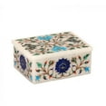 thumbnail image 1 of White Marble Jewelry Box Floral Inlay Art For Living House Decorative Decors, 1 of 1