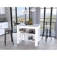 thumbnail image 1 of White Marble Kitchen Island / Ample Storage for Kitchen Organization, 1 of 3
