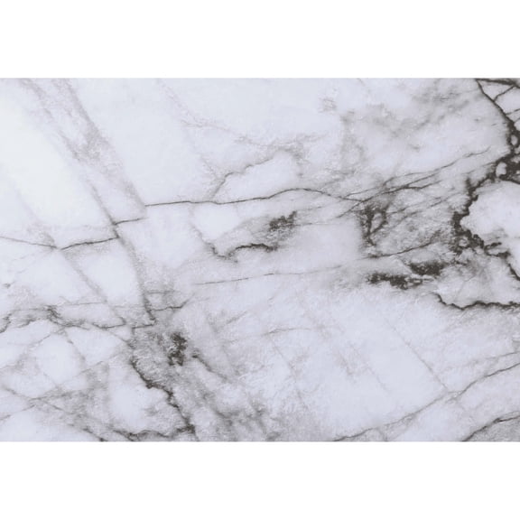 White Marble Look & Black Metal Design | Place in Foyer or Living Room | Space-saving Feature