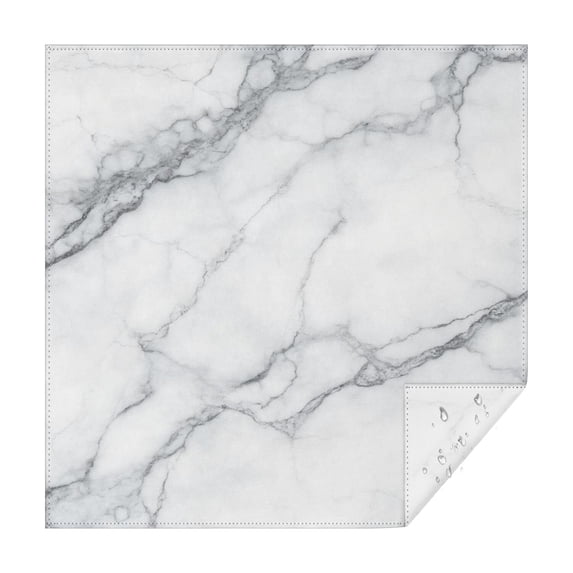 Marbeled Pattern White Marble Pattern Square Tablecloth, Polyester Dining Table Cloth ...