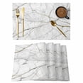 thumbnail image 1 of White Marble Placemats Set of 4, Modern Abstract Art Ink Painting Placemats for Dining Table, Place Mats for Kitchen Tabletop, Waterproof Wipeable Dining Table Mats Set, 1 of 9