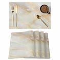 thumbnail image 1 of White Marble Placemats Set&nbsp;of 1 Gold Gradient Abstract Stone Cracks Texture Heat Insulation Washable Place Mats, Rustic Non-Slip Table Mats for Dining Table Party Kitchen Decor,13x19 Inch, 1 of 9