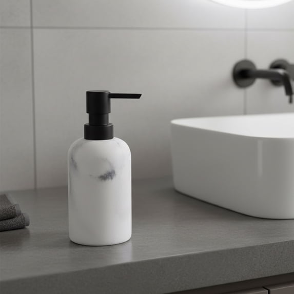 Evideco French Home Goods New Marble Matte 10 oz Commercial Soap & Lotion Dispensers