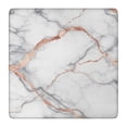 thumbnail image 1 of White Marble Rose Gold Line Pattern Square Fitted Tablecloth with Elastic Edge,Square Table Cover,Washable Elastic Table Cover for Home Kitchen Party Decor 36"x36", 1 of 6