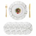 thumbnail image 1 of White Marble Round 15 Inch Placemats Set of 4, Modern Abstract Art Ink Painting HeatResistant Non Slip Place Mats for Dining Table, Wipeable Braided Kitchen Table Mats for Housewarming, 1 of 9