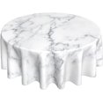 thumbnail image 1 of White Marble Round Tablecloth 60 Inch Ruitic Black and Grey Table Cloth Waterproof Fabric Farmhouse Abstract Tablecloths Decorative for Holiday Party Picnic, 1 of 1