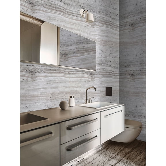 White Marble Stone Effect Trendy Wallpaper