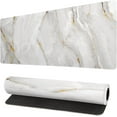 thumbnail image 1 of White Marble Texture Extended Mouse Pad 31.5x11.8 Inch White Desk Marble Mousepad Extended Large Non-Slip Rubber Base Waterproof Big Keyboard Mat with Stitched Edges for Home Gaming and Office, 1 of 6