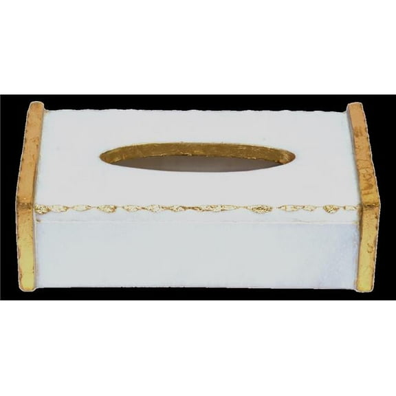 White Marble Tissue Box with Gold Foiling