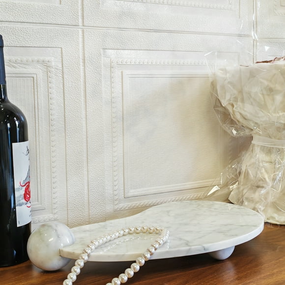 White Marble Tray, Natural Stone, Home Storage Shelf, Accessories Holder, Room, Bathroom, Jewelry, Perfume, Desktop Decor