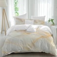 thumbnail image 1 of White Marble Twin Size Comforter Set, Gold Gradient Abstract Stone Cracks Texture Bedding for All Seasons, 4 Pcs Bed Set, 1 Quiltcover (68"x86") ,1Sheet(67"x116"), 2Pillowcases (30"x20"), 1 of 12
