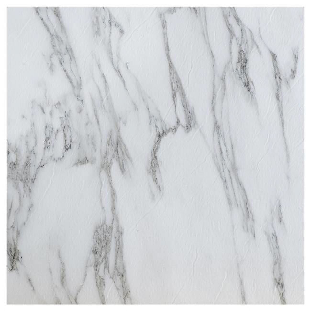 White Marble Vinyl Floor Tiles 20 Pcs Self Adhesive Flooring - Actual 12" x 12"