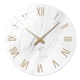 thumbnail image 1 of White Marble Wall Clock 14 Inch Modern Wall Clocks Battery Operated Silent Non Ticking Round Glass Clock for Kitchen Bedroom Living Room, 1 of 6