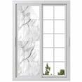 thumbnail image 1 of White Marble Window Privacy Film, Modern Geometric Abstract Minimalist Crack Static Cling UV Sun Blocking Heat Control Window Tint, Non-Adhesive One Way Windows Privacy Cover 17.7''x78.7'', 1 of 7