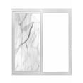 thumbnail image 1 of White Marble Window Privacy Film, Modern Geometric Abstract Minimalist Crack Static Cling UV Sun Blocking Tint Film Heat Control Windows Films for Bedroom Bathroom, Window Stickers 35.4"x78.7", 1 of 8