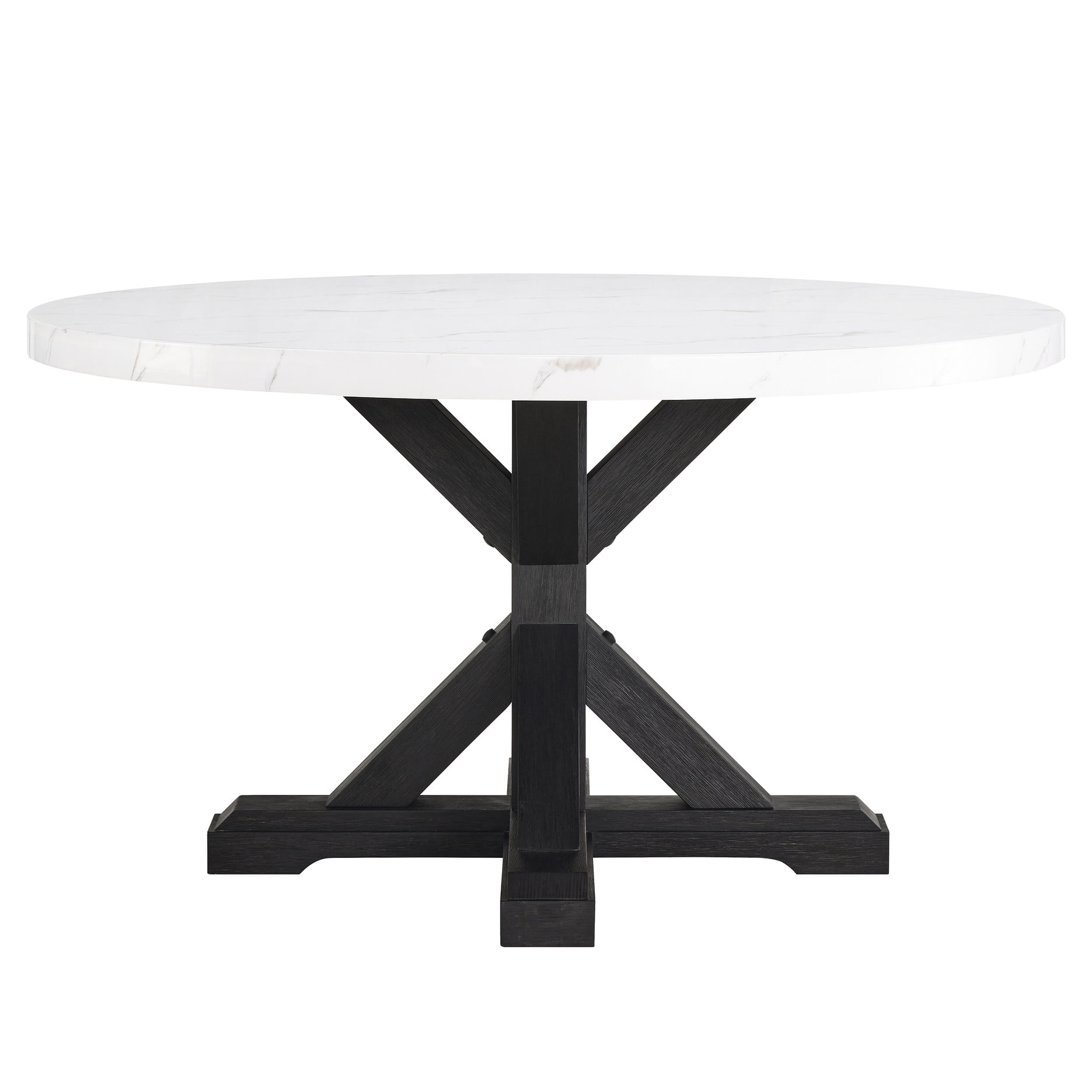 White Marble - like Round Table+Sturdy Structure