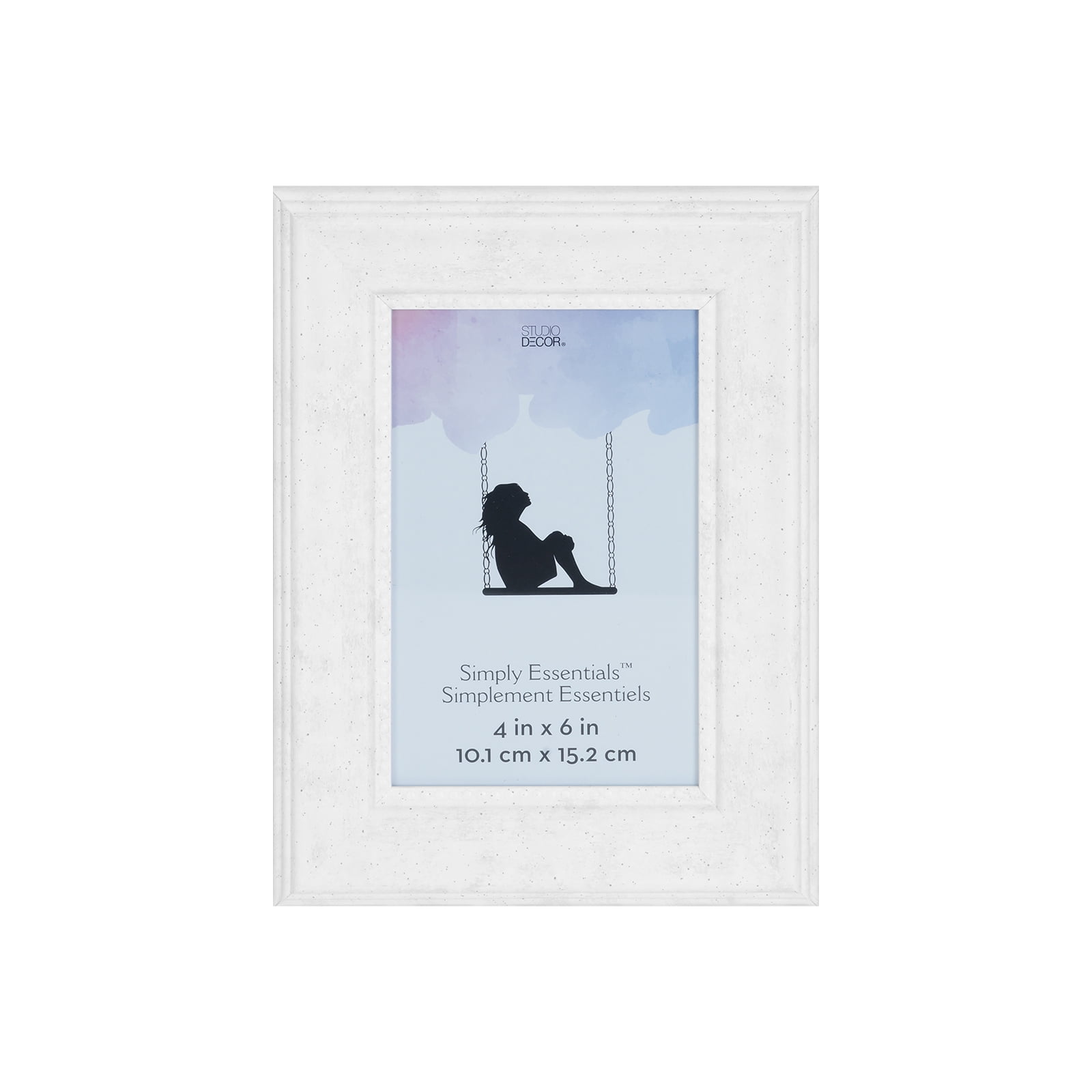 White Marbled 4" x 6" Glass and Plastic Tabletop Frame