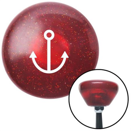 White Marine Anchor Red Retro Metal Flake Shift Knob with M16 x 1.5 Insert Shifter Brody