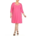 thumbnail image 1 of White Mark 3/4 Sleeve Crisscross Neck Dress (Women's & Women's Plus), 1 of 5