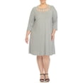 thumbnail image 1 of White Mark 3/4 Sleeve Crisscross Neck Dress (Women's & Women's Plus), 1 of 5