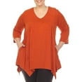 thumbnail image 1 of White Mark 3/4 Sleeve Empire Waist Top with Pockets (Women's & Women's Plus), 1 of 5